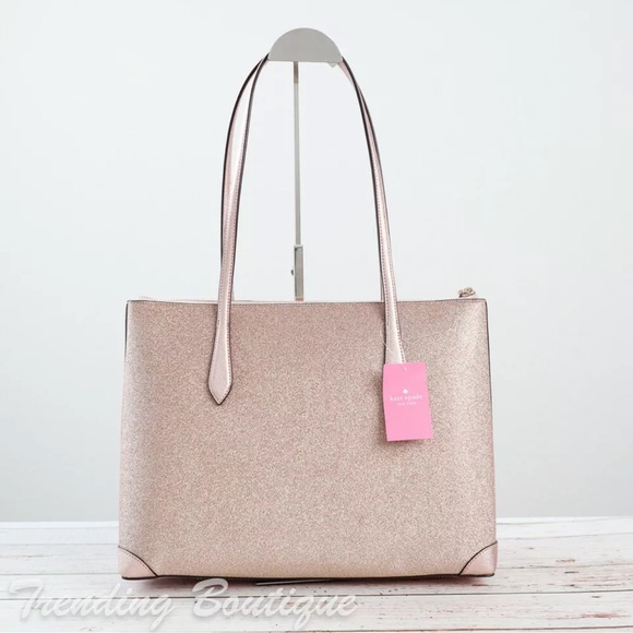 Kate Spade Shimmy Glitter Tote Shoulder Bag in Rose Gold - Picture 5 of 9